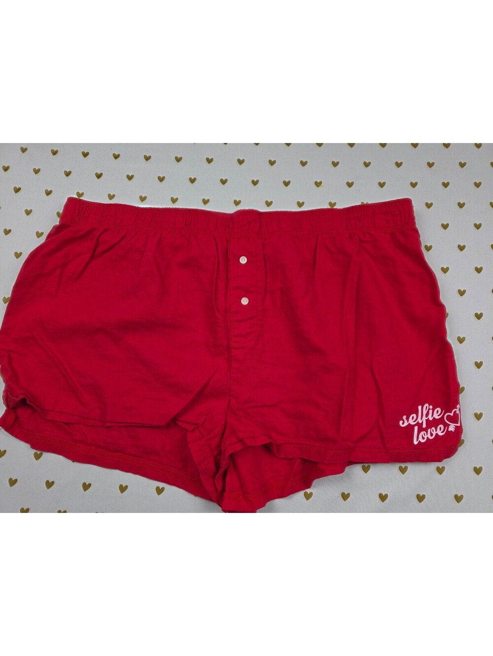 Victorias Secret PINK Red Selfie Large Sleep Shorts Boxers Pajama Bottoms